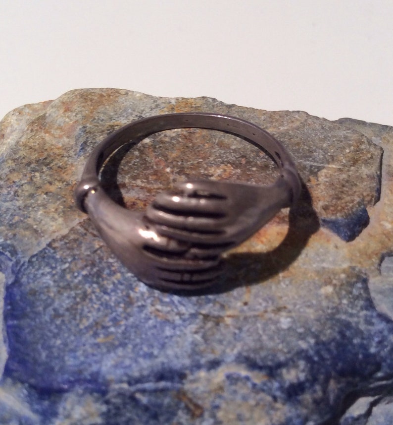 Size 9 friendship Sterling Silver Ring-Kochi Jewellery,tribal jewellery,Kochi Tribe Ring,Old glass Ring......