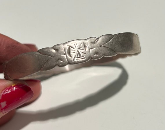 Antique silver Berber tribe bangle - Moroccan ban… - image 2