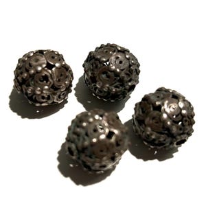 4 piece Mauritanian antique silver beads- tribal beads- silver beads - antique beads- old beads - Sahara beads - craft supplies