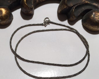 Handmade Oxidized Sterling Silver Rope Chain Necklace - 16 inch