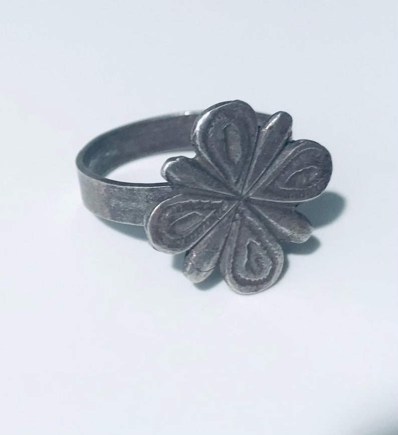 antique ring- Sahara ring Size 9 antique silver Berber ring silver ring moroccan ring- Berber ring enamelled ring tribal ring