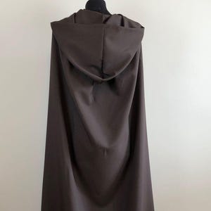 Dark Brown Hooded Cloak, Brown Long Cape with Large Hood, Cosplay Halloween Witch Cloak, Medieval Hooded Cape, Nut Brown Larp Mantle