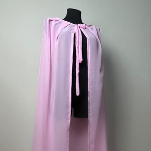 Baby Pink Chiffon Cape, Soft Cape, Silk Cape, Cosplay Cloak, Cathedral Cape Veil, Wedding Cloak, Sheer Cloak, bridal cape