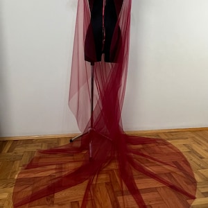 Cathedral Length Tulle Cape, Tulle Veil, Long Veil, Long Cloak, Hooded Long Cloak, Ceremony Cloak