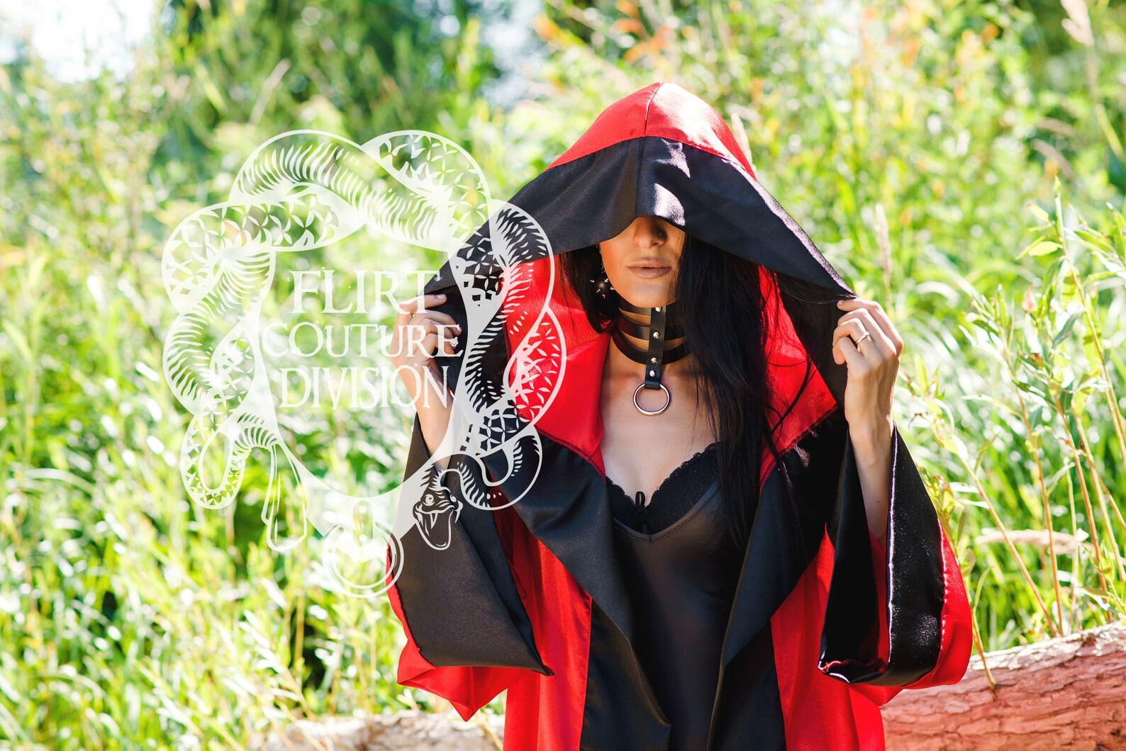 Satin Black Red Robe, Ritual Robe, Long Hooded Robe, Monk Robe, Magical ...