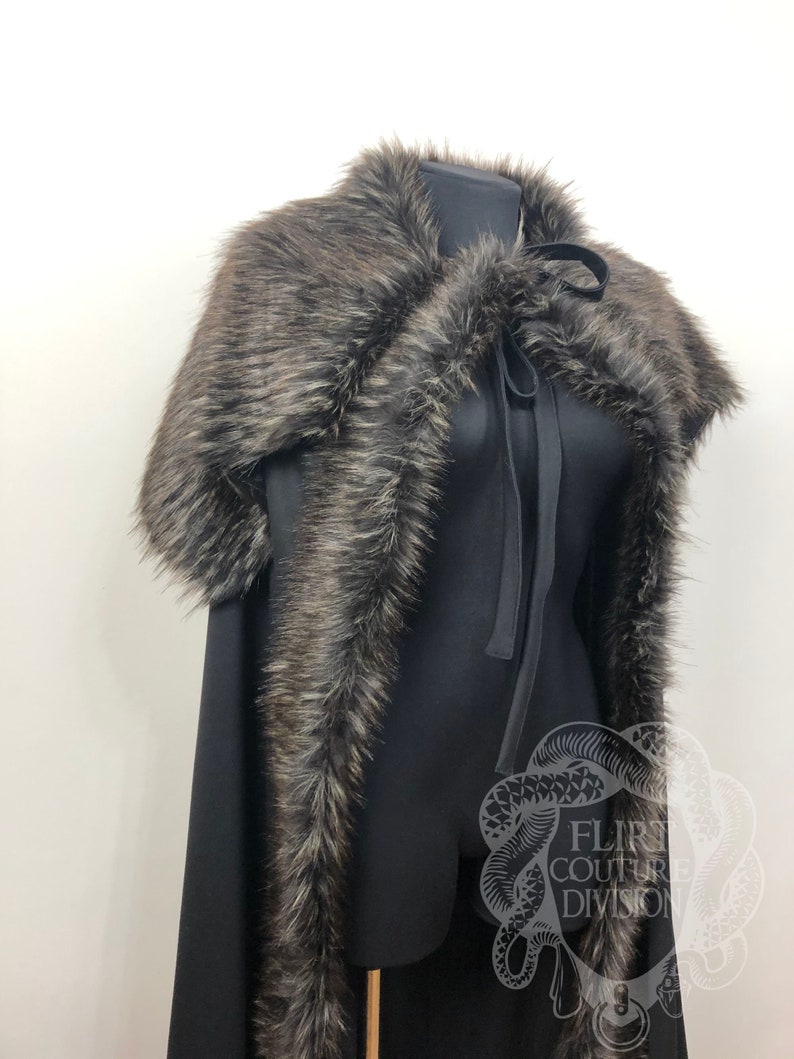 Black Cape Fur Collar Viking Cosplay Cape Fur Shoulder Drape - Etsy