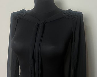 Black Chiffon Cape, Sheer Open Back Cape, Bridal Cape, Shoulder Cape, Coverup, Fantasy Cape, Fairy Cape, Ceremony Cape