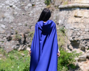 Hooded Cloak, Medieval Hooded Cape, Witch Cloak, Wizard Magic Mantle, Fantasy Long Cloak, reconstruction cape