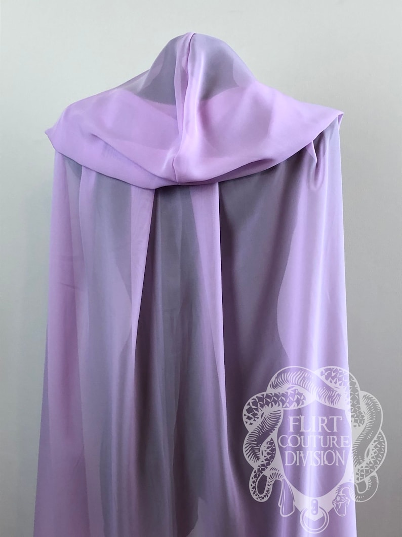 Chiffon Hooded Cape Silk Cape Cosplay Cloak Sheer Hooded Etsy