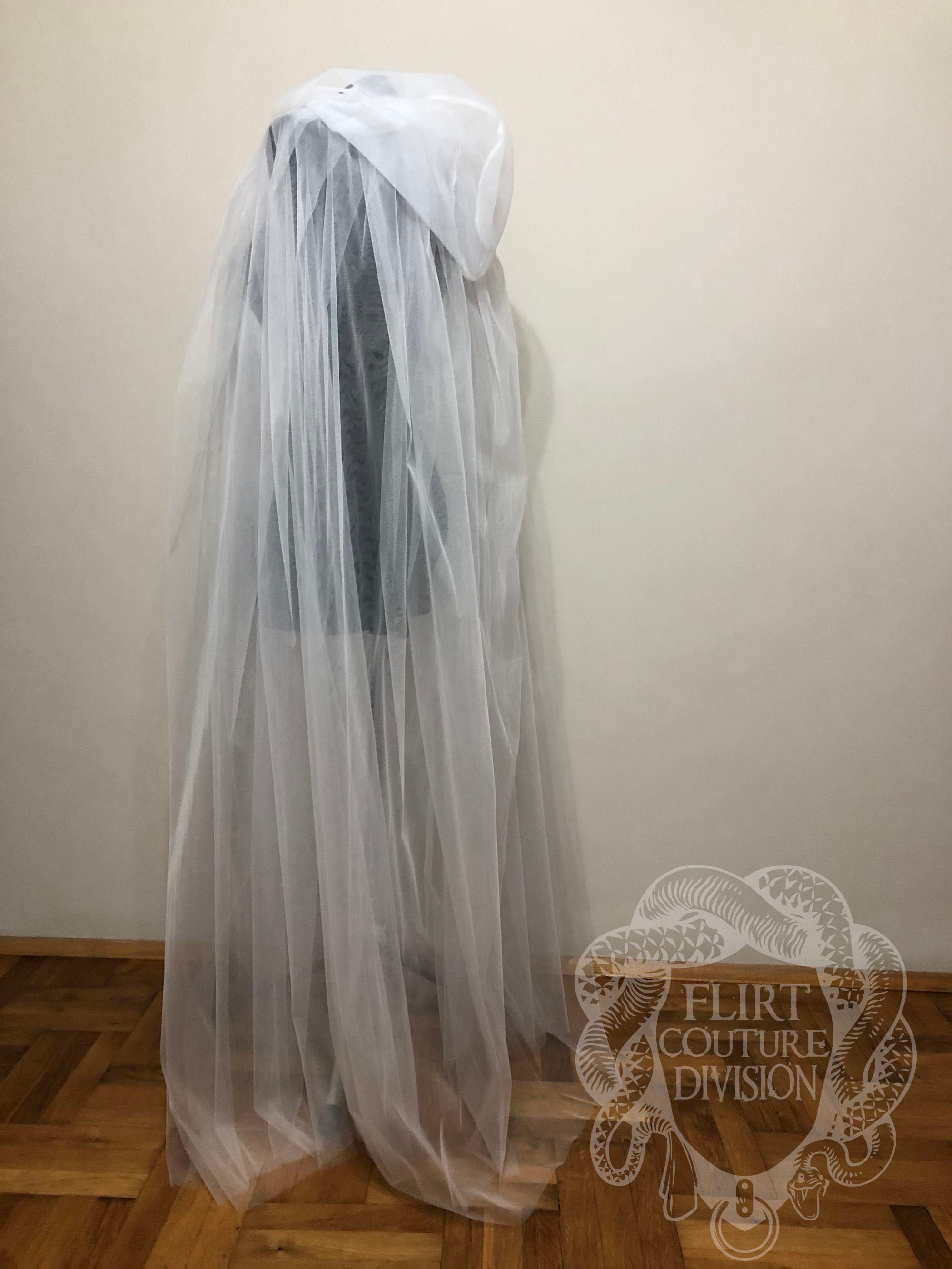 White Tulle Hooded Cape Double Layered Tulle Cloak Fluffy Etsy