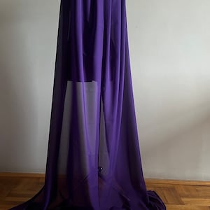 Violet Chiffon Hooded Cape, Dark Purple Silk Cape, Cosplay Cloak, Cathedral Violet Sheer Cloak, Wedding Cloak, Sheer Hooded Cloak