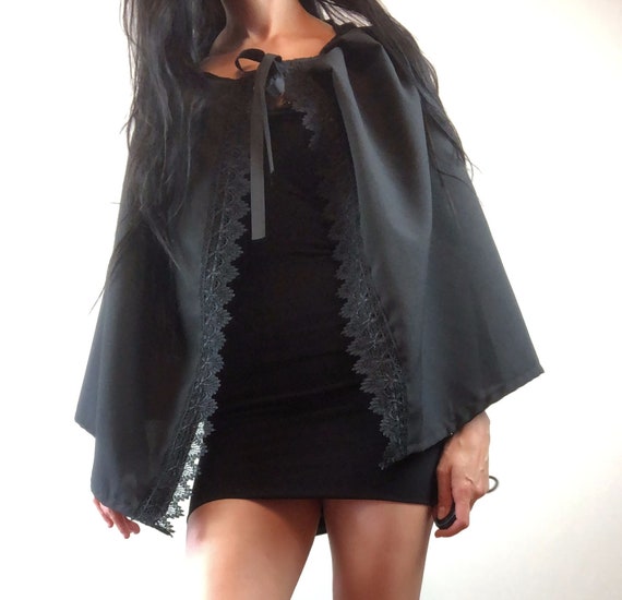 black lace cape halloween
