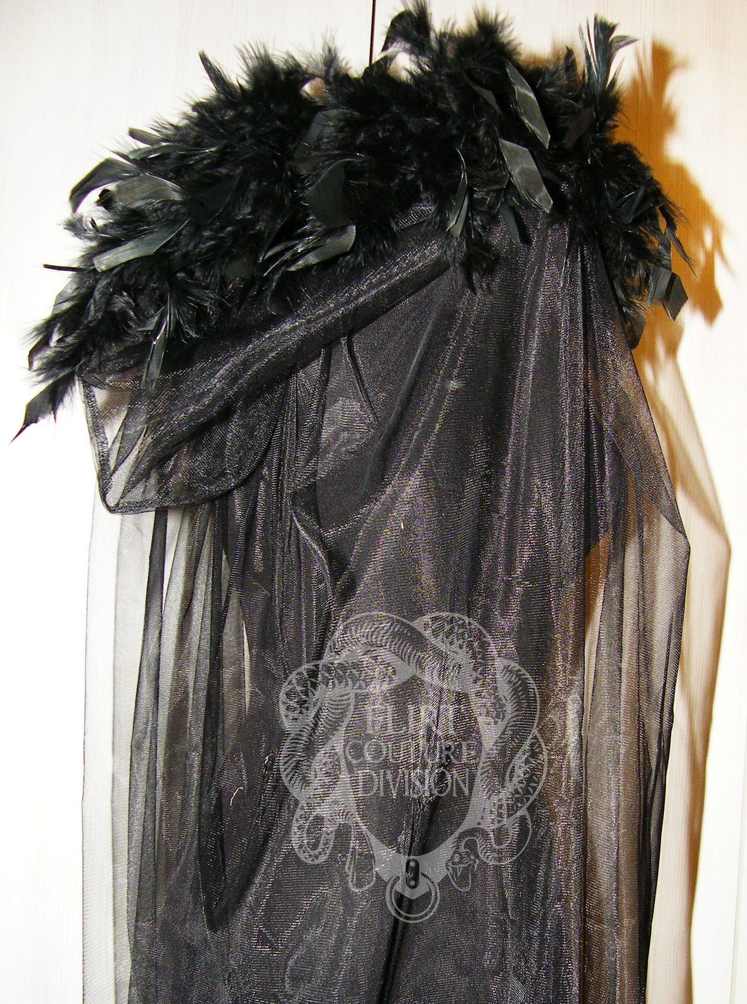 Black Tulle Hooded Cape Gothic Cape Vamp Cathedral Cape Etsy