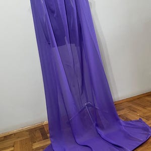 Violet Chiffon Hooded Cape, Dark Purple Silk Cape, Cosplay Cloak, Cathedral Violet Sheer Cloak, Wedding Cloak, Sheer Hooded Cloak