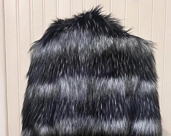 Gray Fake Fur Cape Leather Belts, Fur Shoulder Drape, Warrior Fur