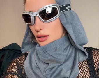 Festival Hood, Hooded Mask, Festival Mask, Mouth Mask Futuristic, Hooded Scarf Neckwarmer