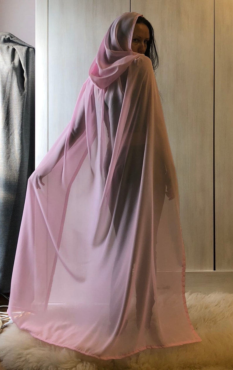 Chiffon Hooded Cape Silk Cape Cosplay Cloak Sheer Hooded - Etsy UK