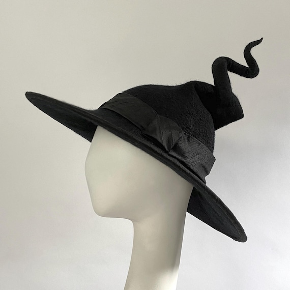 Cute Black Wool Fancy Hat Designer Jody G for Sylvia of St. Louis Vintage Black Wool  main image 4