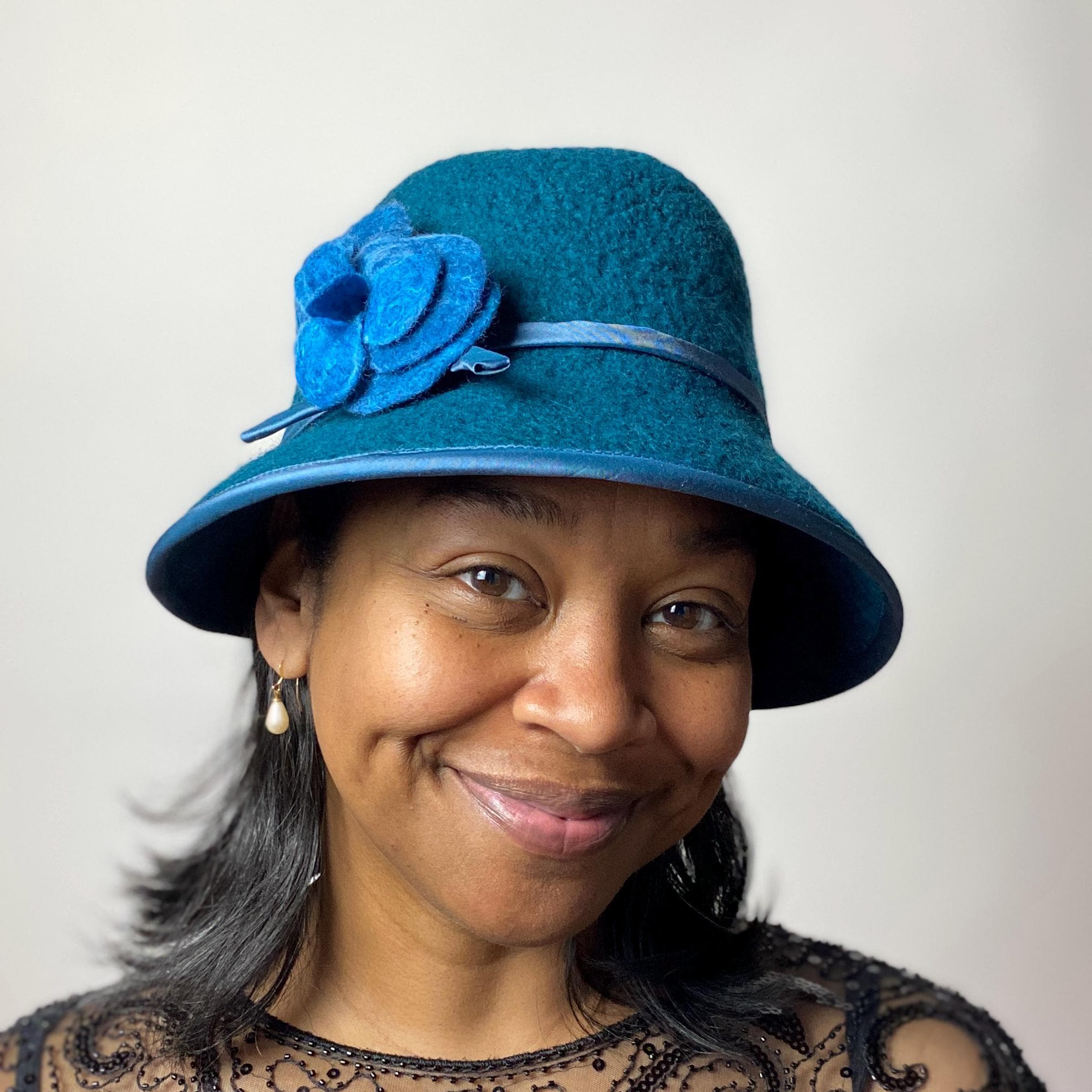 Womens Dark Teal Felt Hat - Etsy