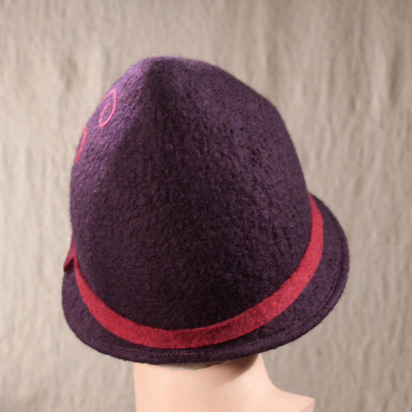 Purple Sugarloaf Style Witch Hat With Fuschia Swirls Hand Etsy