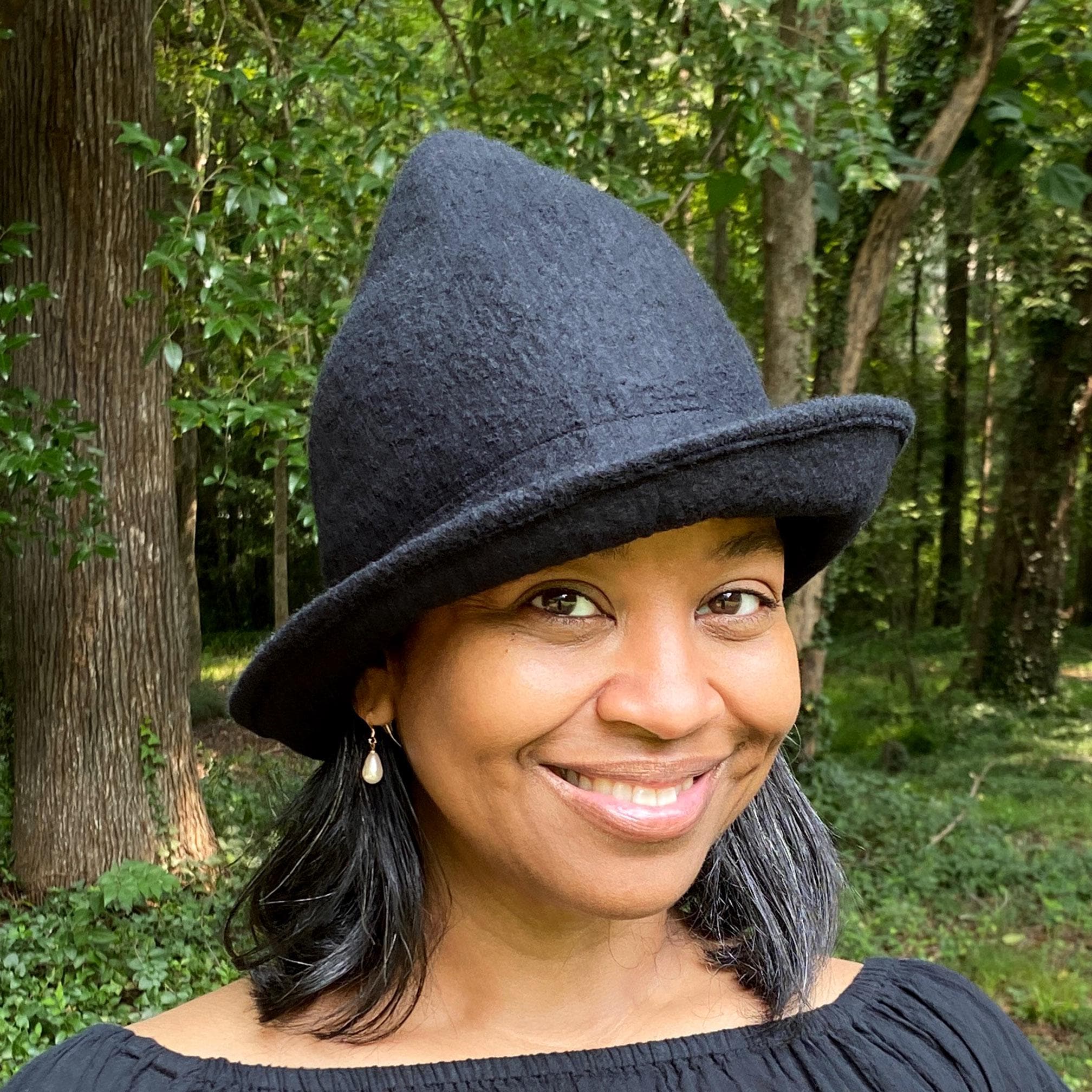 Bard Hat - Brimmed Hat - Wool Felt Hat - Pointed Witch Hat  display picture 3