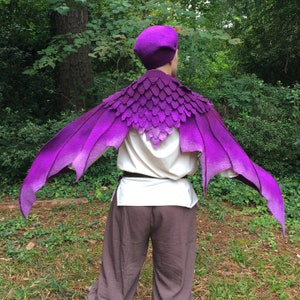Purple Dragon Wings - Hand Felted Merino Wool - Wings Only