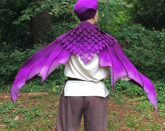 Purple Dragon Wings - Hand Felted Merino Wool - Wings Only