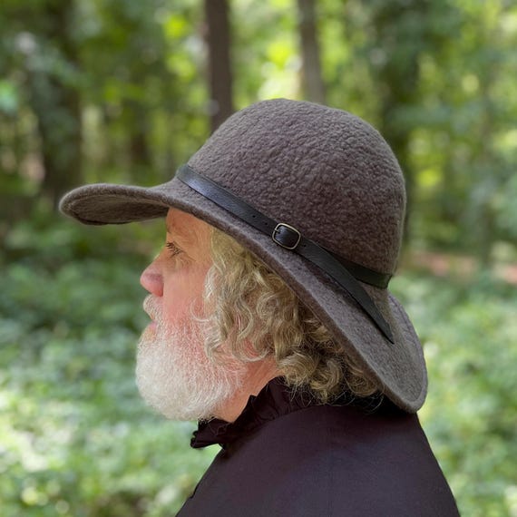 Wide Brimmed Outback Wool Hat - ' the Wanderer' - Hand Felted
