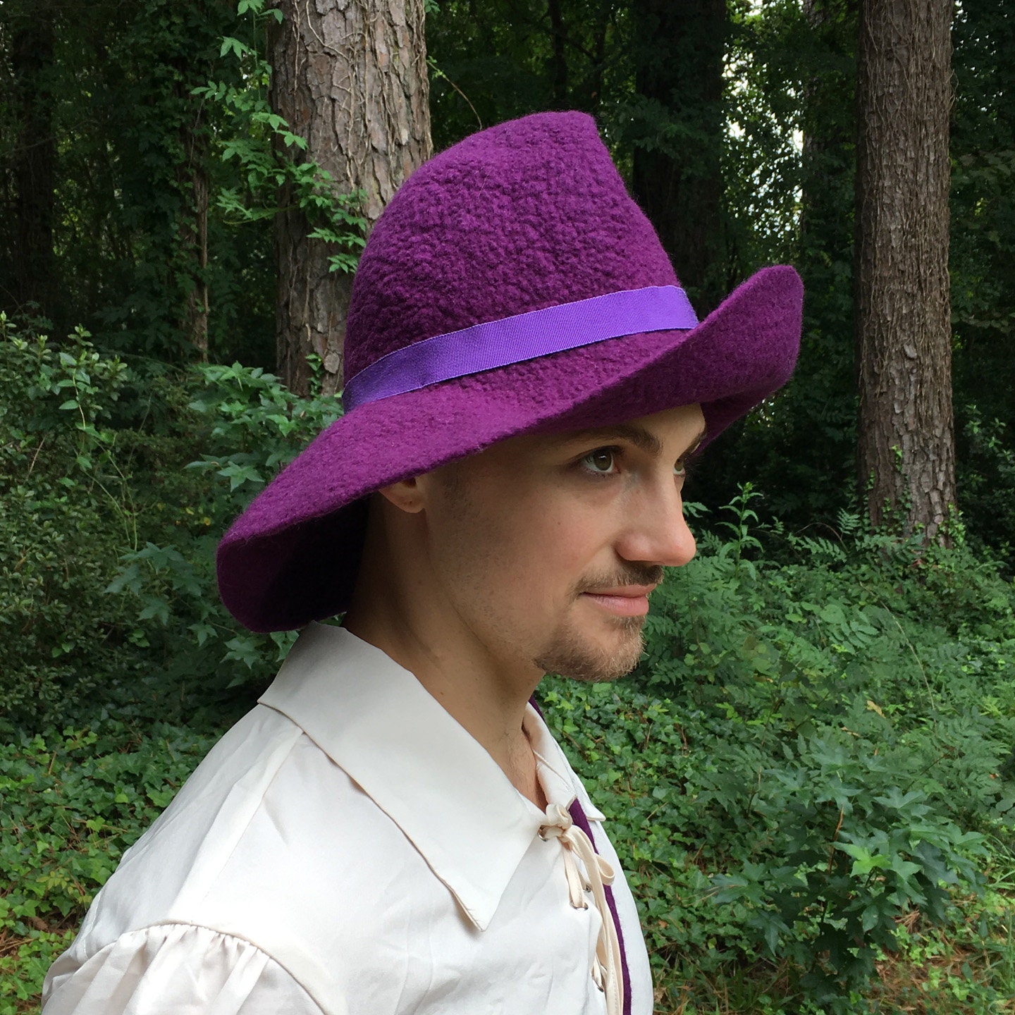 Purple Bard Witch or Wizard Hat With 