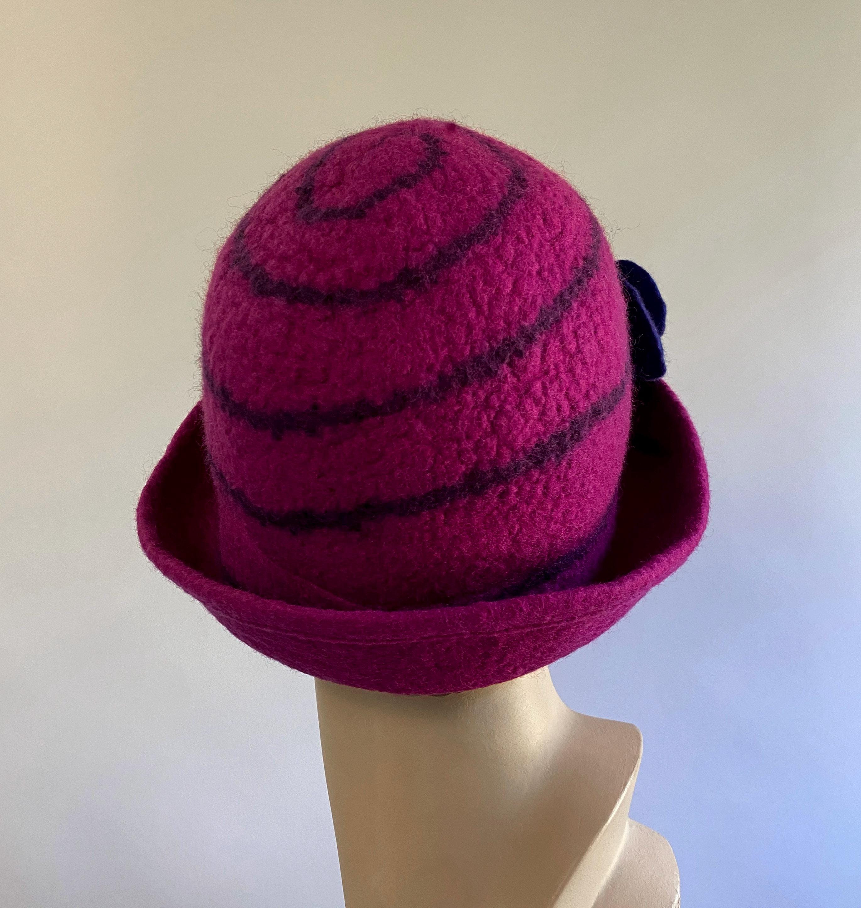 5949 Women\'s Packable Boiled Wool Cloche Fuchsia Scala Collezione Women main image 2