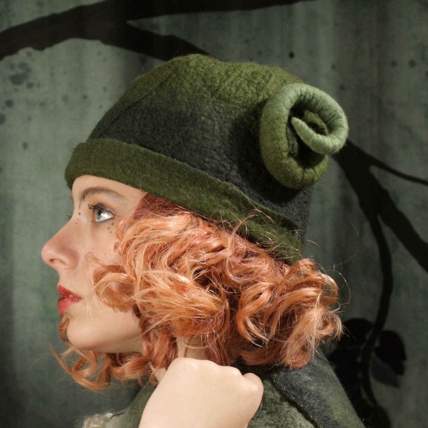 Green Hat - Goat Horns - Rams Horns 