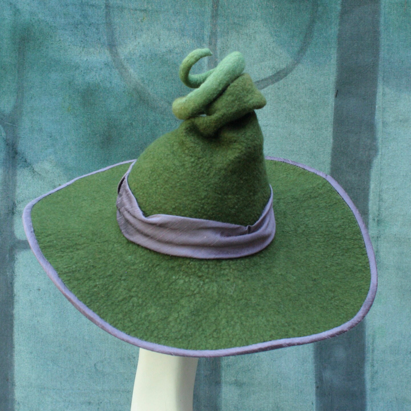 Witch Hat Green Witch Hat Wide Brimmed Witch Hat Pointed Etsy