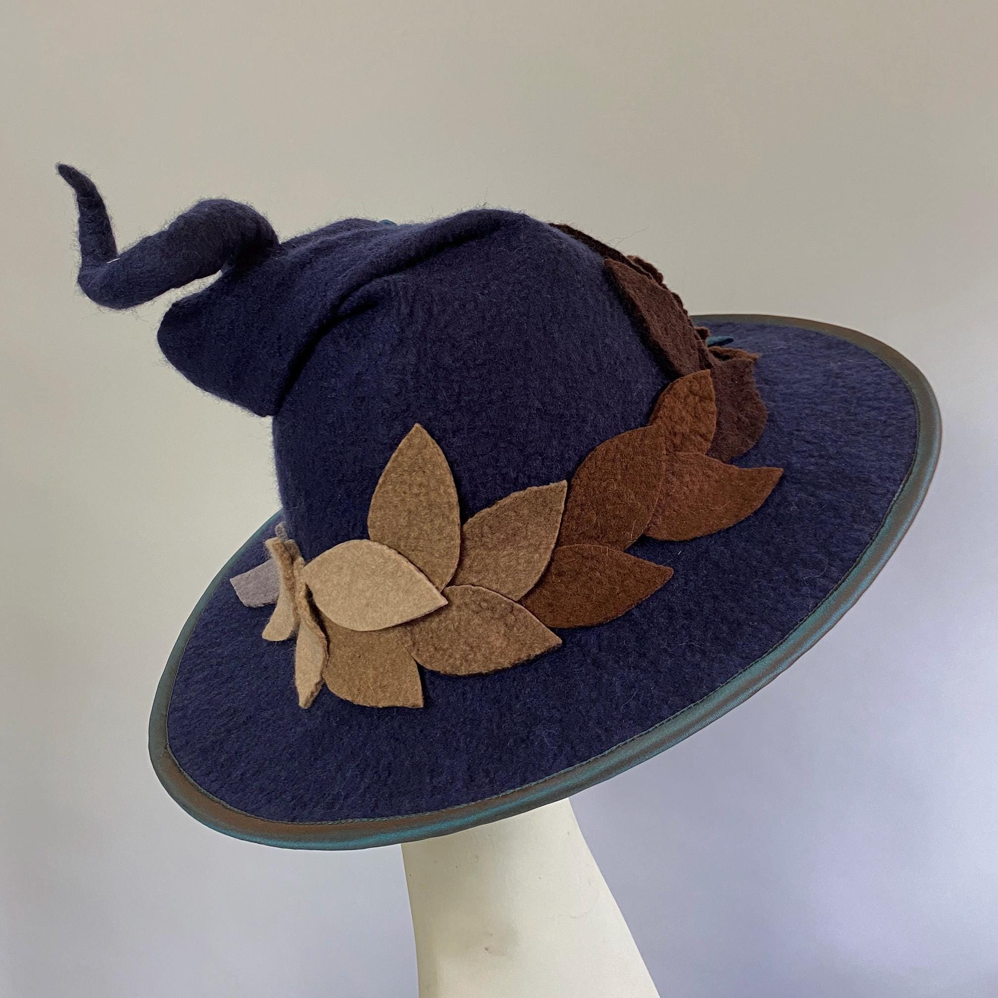Hand made, hand designed aquamarine felt hat The Coastline Blue Felt Hat – HAUS of TRADE main image 3