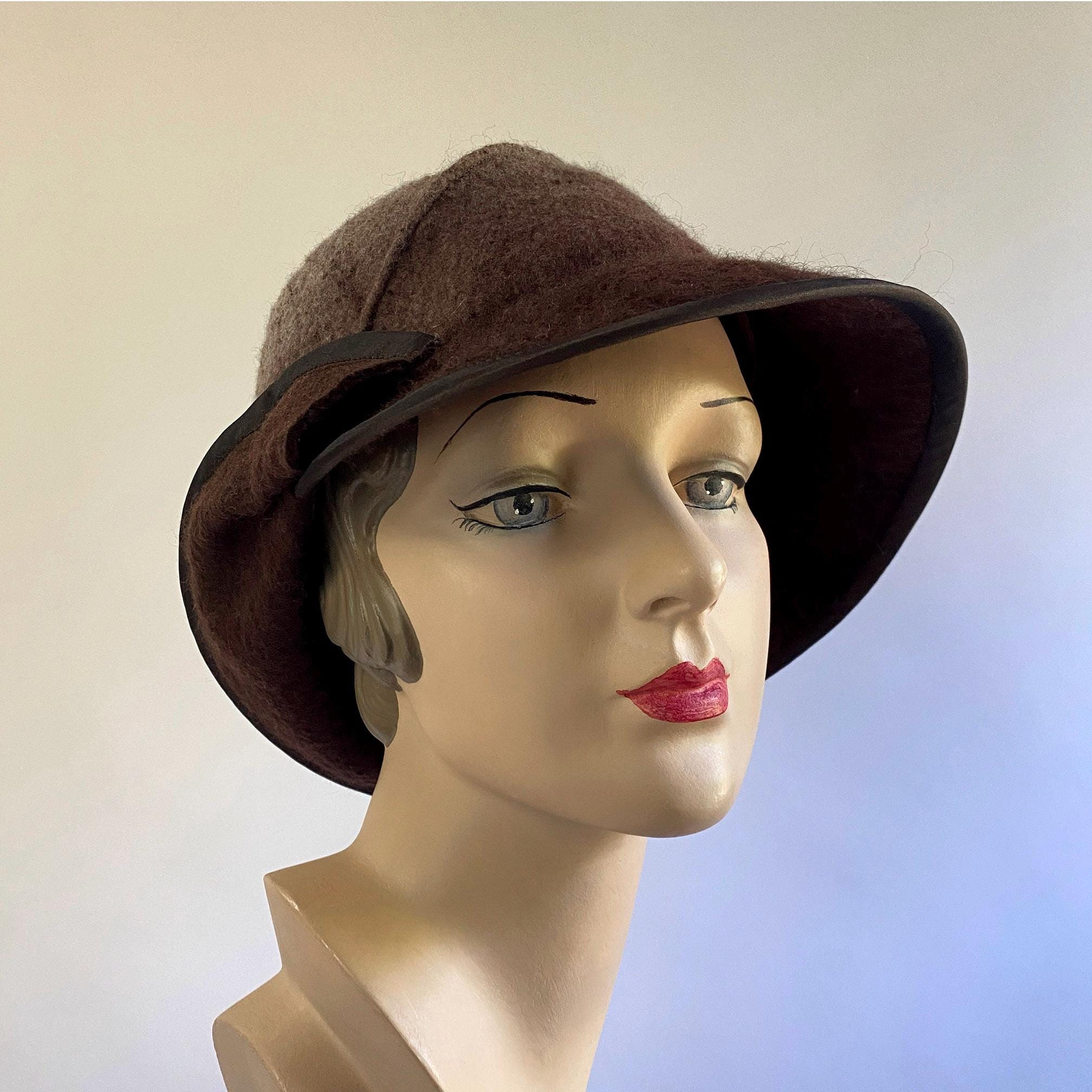 ブラウン オンブレ アシンメトリー つば付き レディース ハット ハーフ