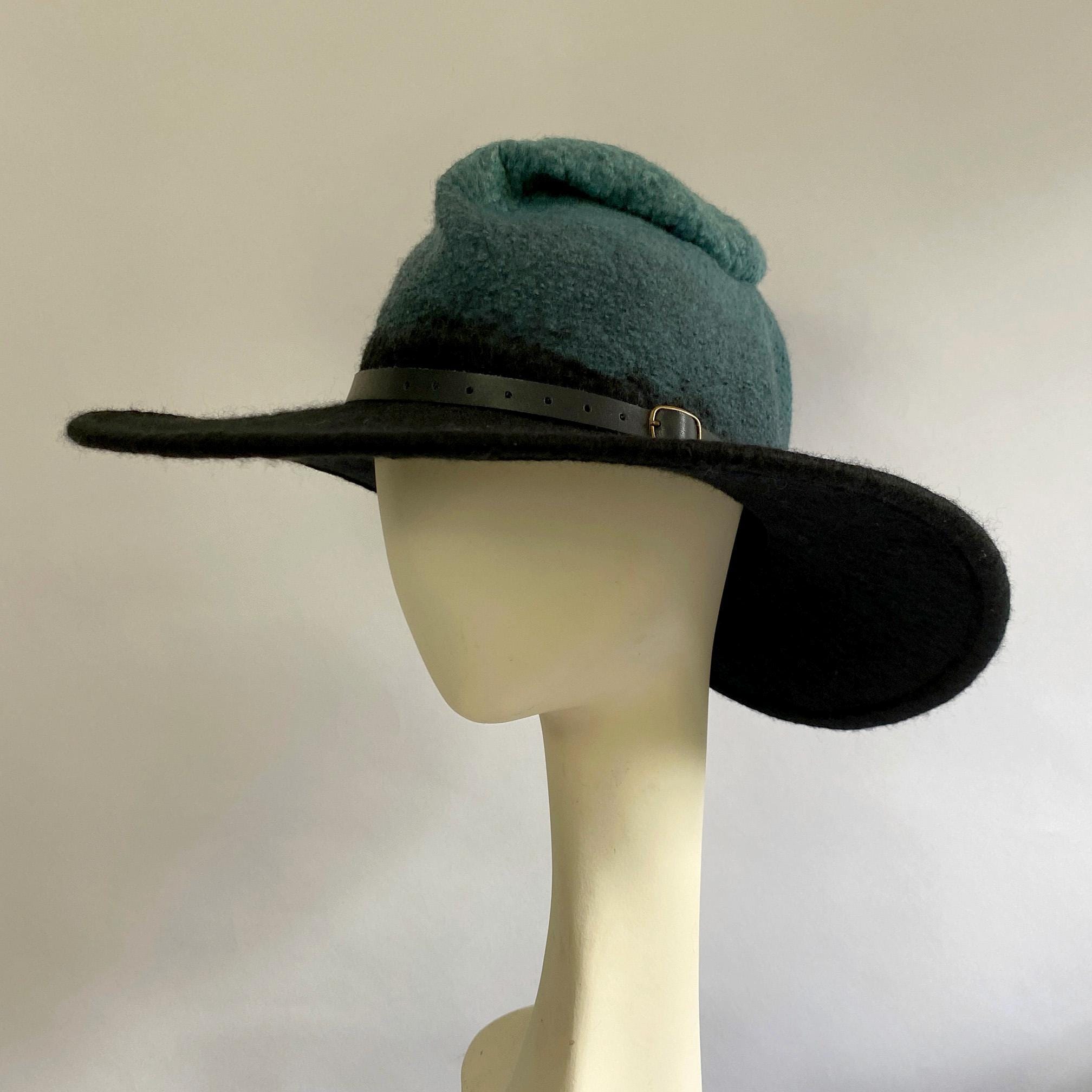 Wide Brimmed Bard Hat - the Traveler - Hand Felted Merino 