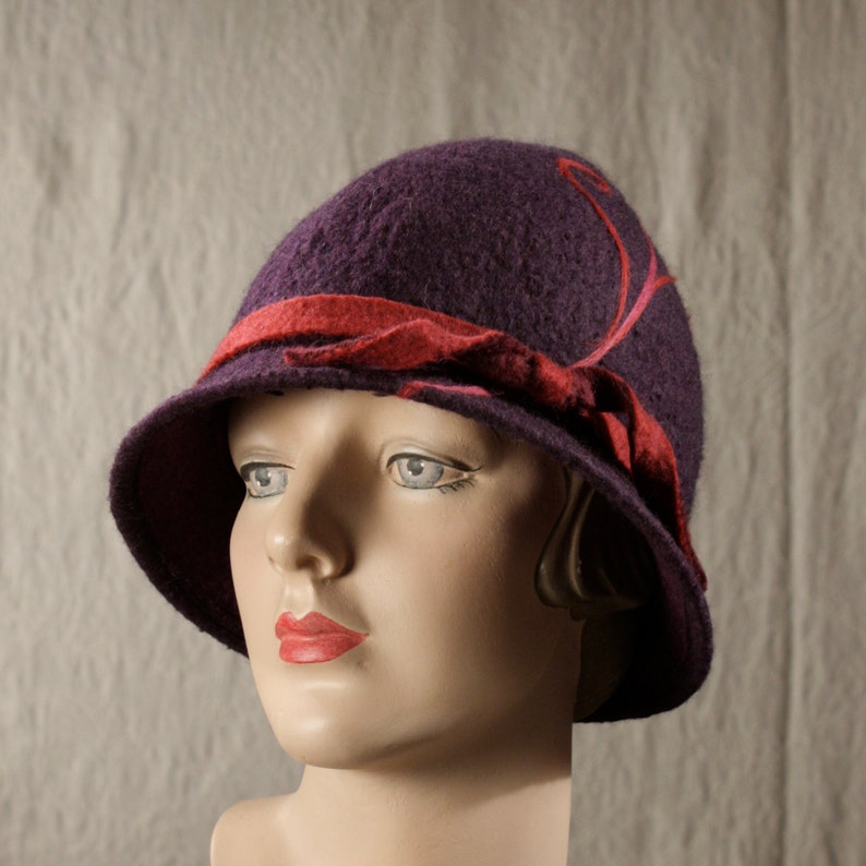 Purple Sugarloaf Style Witch Hat With Fuschia Swirls Hand Etsy