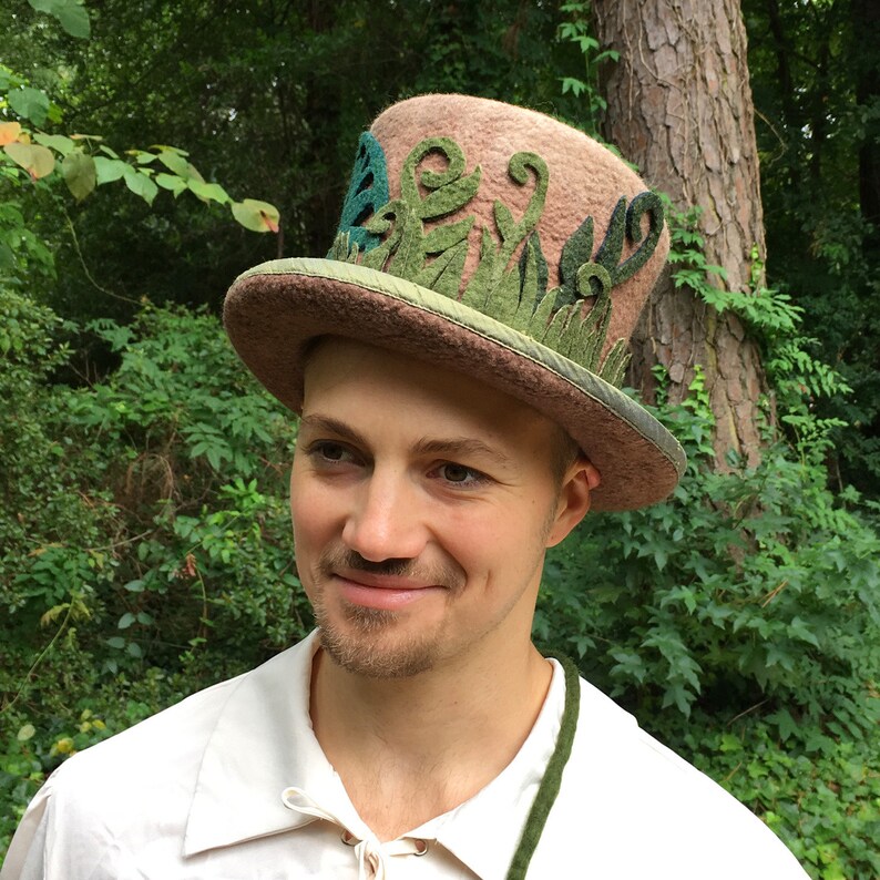 Brown Ombre Top Hat Woodland Top Hat Fern Fiddle Top Hat
