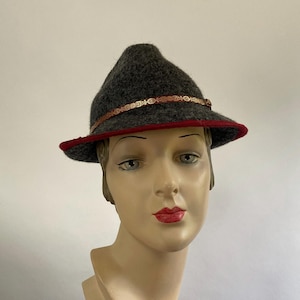 Charcoal Grey Stingy Brim Fedora Hat - Hand Felted Wool