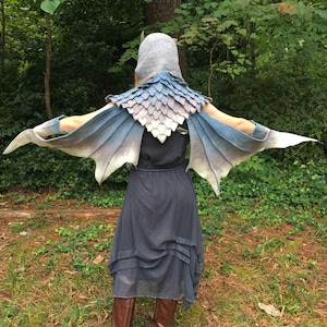 White Dragon Wings - Hand Felted Merino Wool - Wings Only