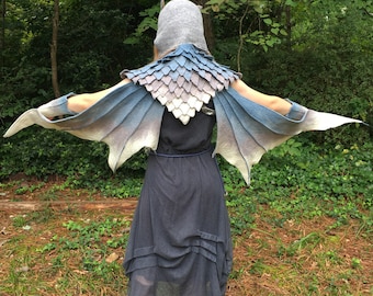 White Dragon Wings - Hand Felted Merino Wool - Wings Only