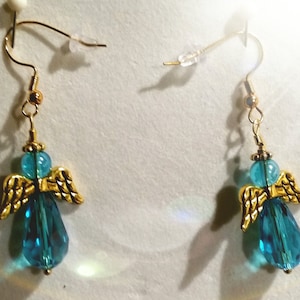 Angel Turquoise bead Earrings with gold