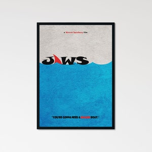 Jaws Minimalist Alternative Movie Print & Poster