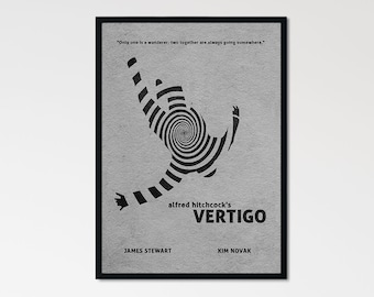Impresión y póster de la película alternativa minimalista Vértigo
