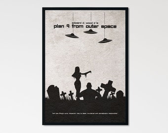 Plan 9 from Outer Space Minimalist Alternative Movie Print & Poster