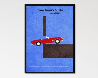 Ferris Bueller's Day Off Minimalist Alternative Movie Print & Poster