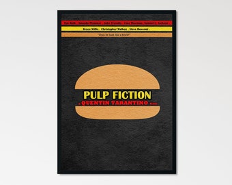 Impresión y póster minimalista de la película alternativa Pulp Fiction versión 2