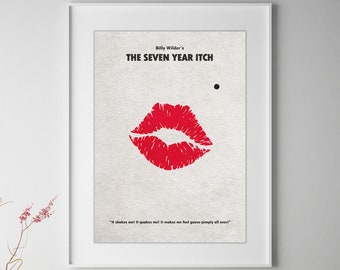 The Seven Year Itch - Marilyn Monroe Minimalist Alternative Movie Poster & 70s Film Poster