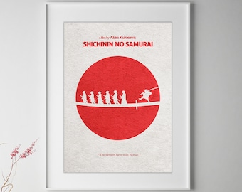 Seven Samurai (Shichinin no samurai) Minimalist Alternative Movie Print & Poster