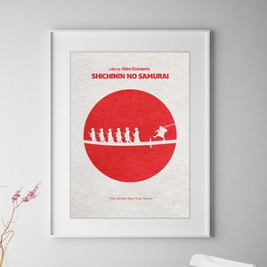 Seven Samurai (Shichinin no samurai) Minimalist Alternative Movie Print & Poster