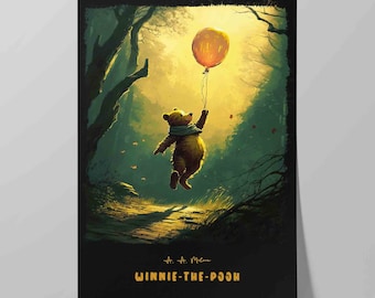 Winnie-the-Pooh Book Cover | Poster of A. A. Milne Book | Literary Print | Literature Poster | Bookish Gift | Wall Art Print